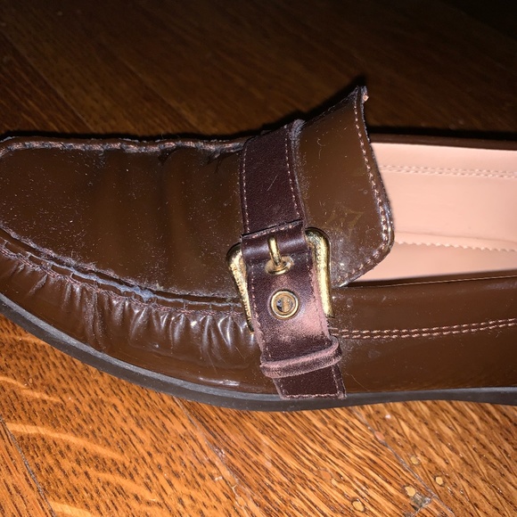 Louis Vuitton Women's Brown Monogram Leather Buckle Strap Loafers - Picture 10 of 13